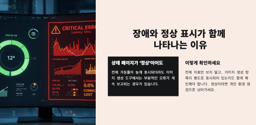 장애와 정상 표시가 함께 나타나는 이유
