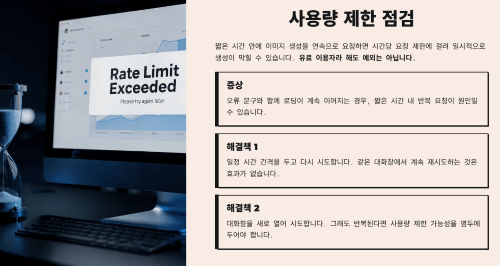 사용량 제한 점검