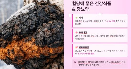 혈당에 좋은 건강식품과 당뇨약