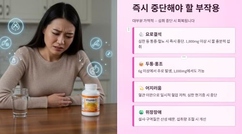 즉시 섭취를 중단해야 할 상황