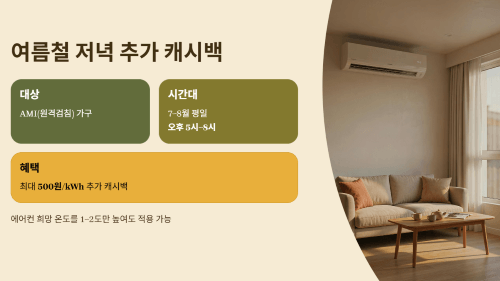 여름철 저녁시간대 추가 캐시백