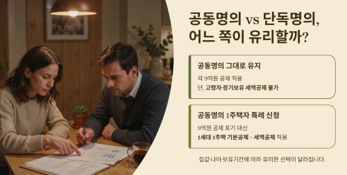 공동명의와 단독명의 중 유리한 선택은