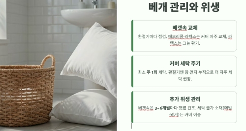 베개 관리와 위생 관리