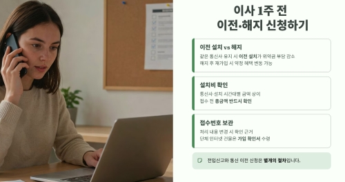 이사 1주 전, 이전과 해지 신청하기