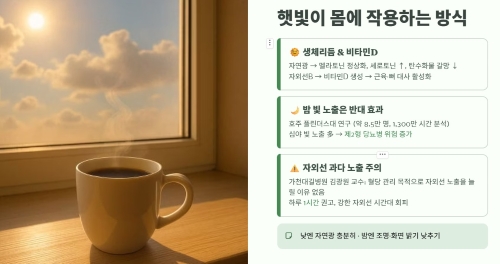 햇빛이 몸에 작용하는 방식과 주의점